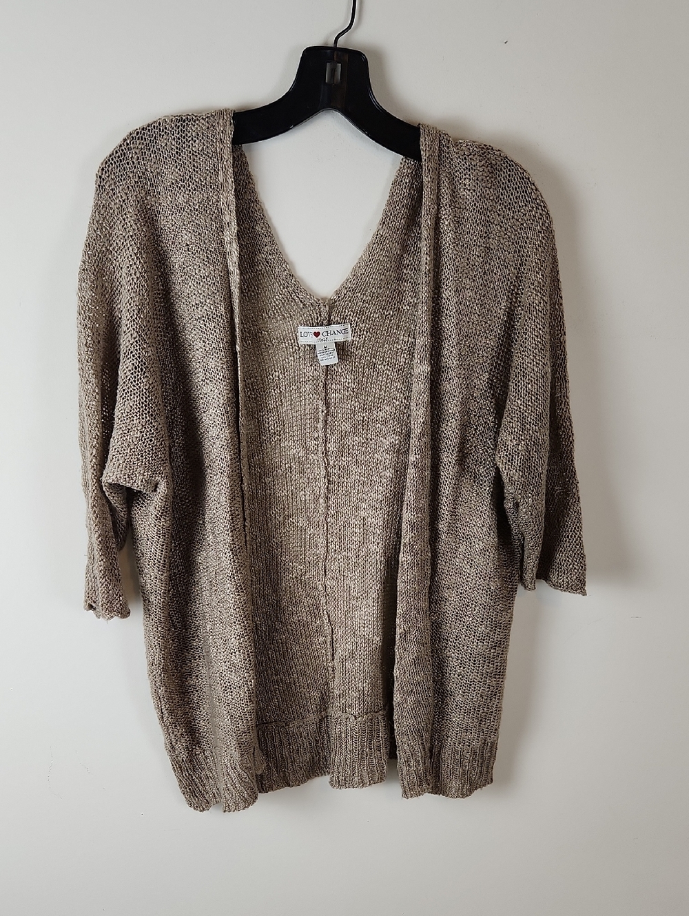 Light Brown Open Knit Cardigan Love Change Medium M